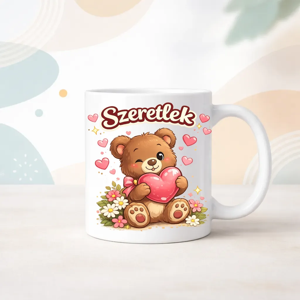 Szeretlek feliratos bögre